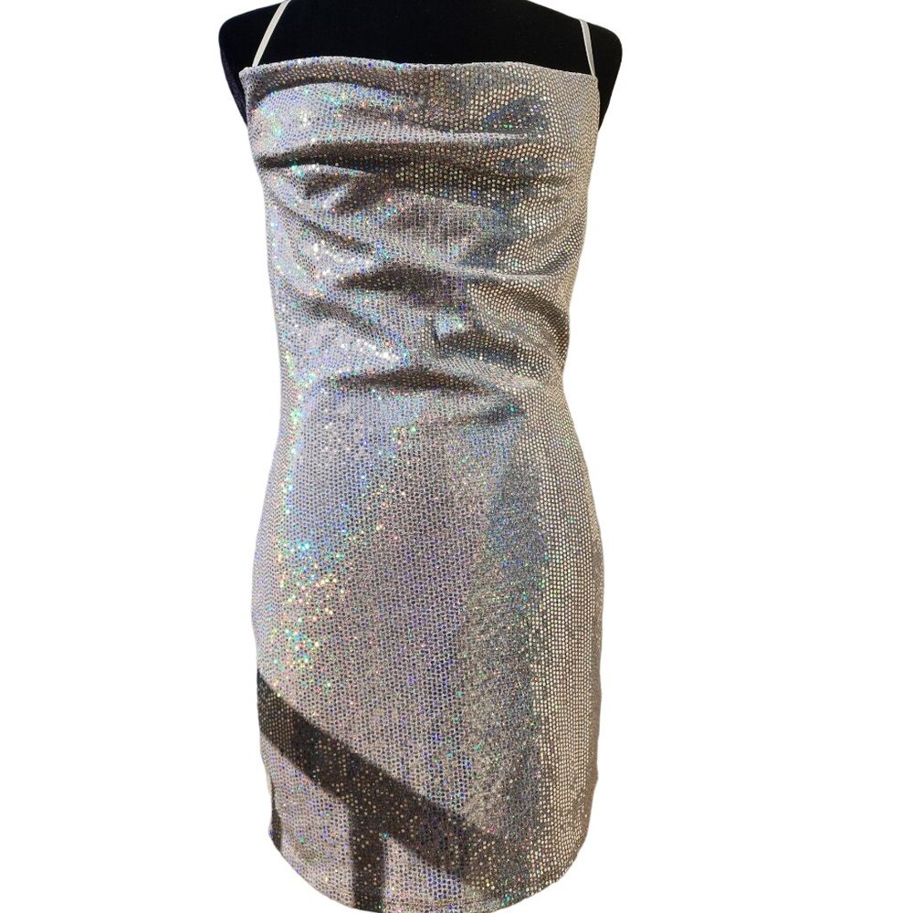 💎🎉♛⚜ Sparkly Dazzling Embellished Shimmering Party Holiday Cocktail Sexy Dress - Picture 9 of 15